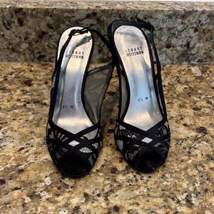 Stuart Weitzman Black Mesh Heels